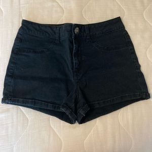 High waisted black shorts